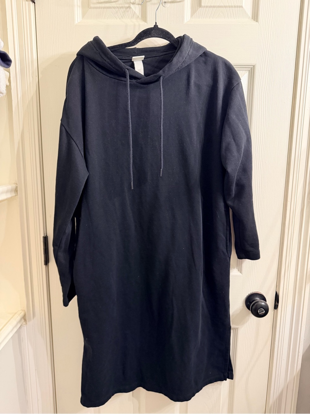 Black Hooded Womens Sweater Dress - Classic Pullover